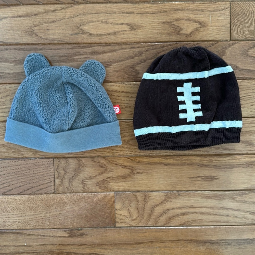 ZUTANO & CHILDREN'S PLACE Baby Hat gray football 6 months hat EUC